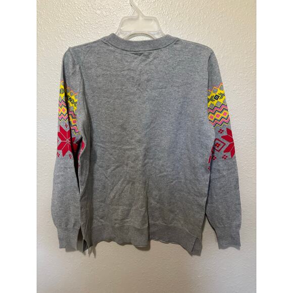 NWT Gap Fair Isle Snowflake Gray Crewneck Sweater, size Small S - Picture 3 of 3